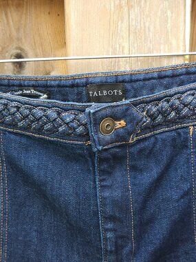 ATTRACTIVE TALBOTS Classic Jean Trouser Veronica Wash Size 16 Braided Waist